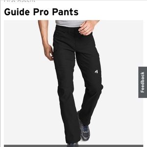 Men’s Eddie Bauer Guide Pro First Ascent pants. 36/30. Black.
